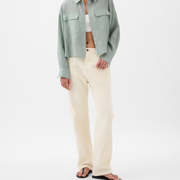 100% Linen Cropped Shirt - Picture 5 of 7